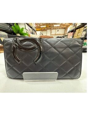 Chanel Calfskin Quilted Cambon Yen Wallet Black with Authentication Card